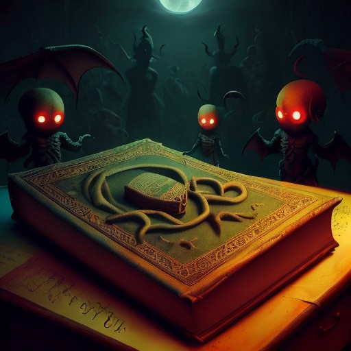 <lora:cTtomeV3:1> cttome book childsbook demons, on a desk